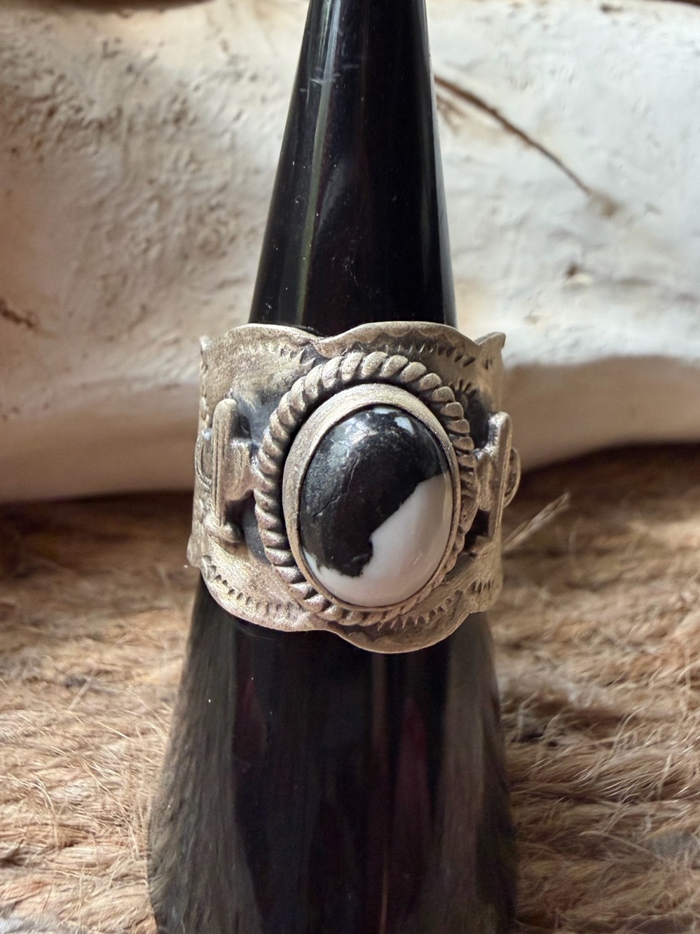 Sterling Silver White Buffalo Stone Statement Ring - Women Jewelry